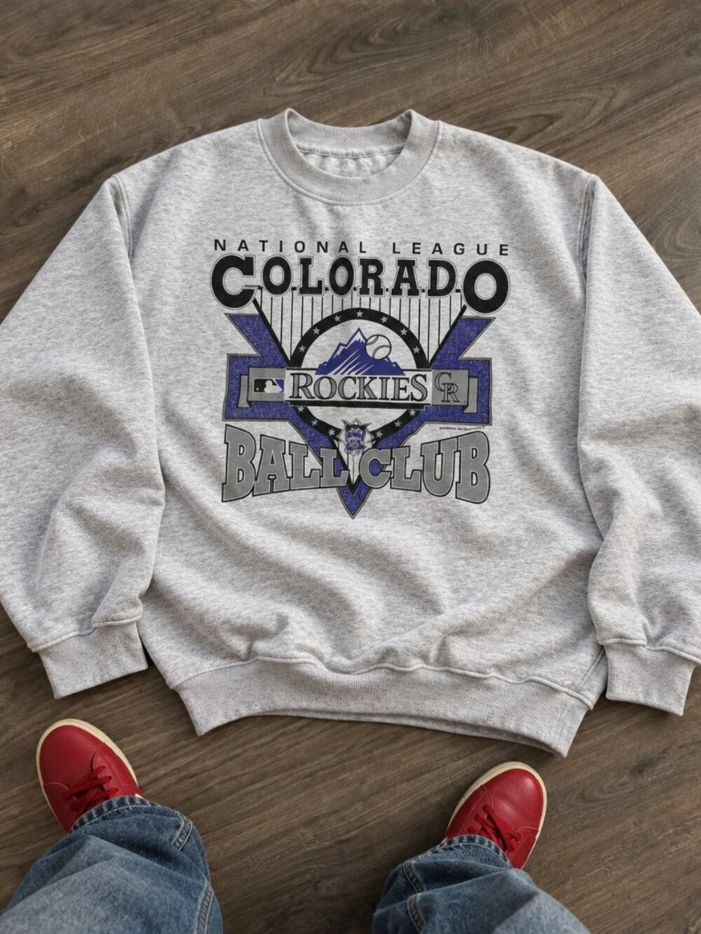 Gildan Colorado Rockies Ball Club Gray Graphic Sweatshirt